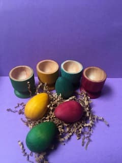 Hand-painted wooden forest and tree pieces