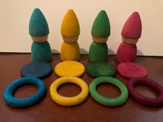 Nature-inspired hand-painted wooden ocean and animal play pieces